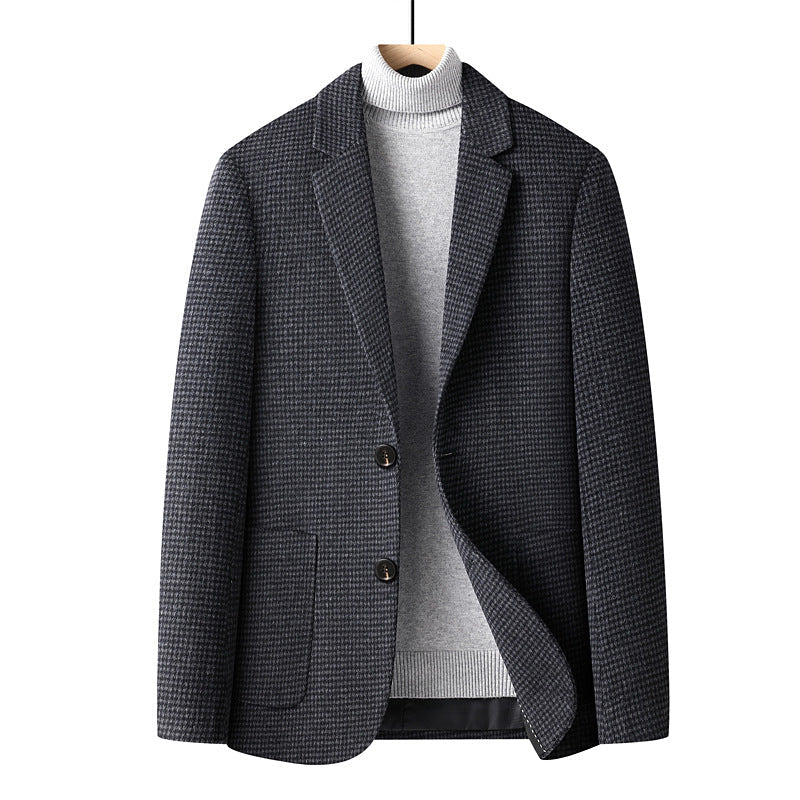 Autumn And Winter Solid Color Short Wool Woolen Men&
