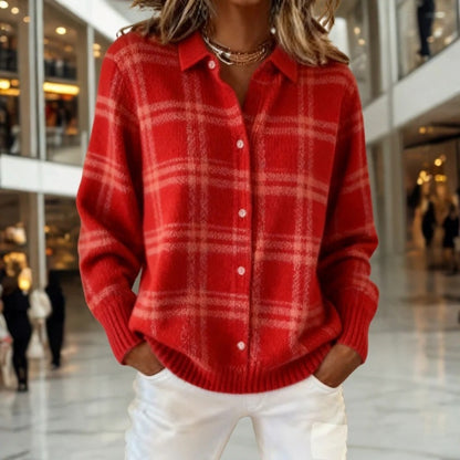 print turn-down collar shirt