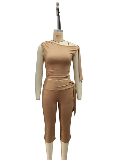 Womens Sleeveless Laced Shorts Set