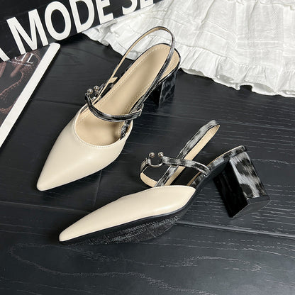 Pointed-toe sandals and high heels