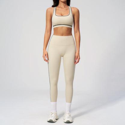 Womens Brushed Yoga Suit Set with Zipper