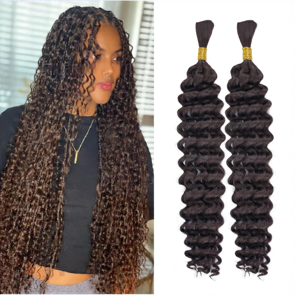 Deep Wave Bohemian Braid Wig Hand-Woven Hair Extensions