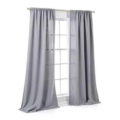No. 918 1-Panel Lourdes Crushed Sheer Window Curtain, Grey, 59X84