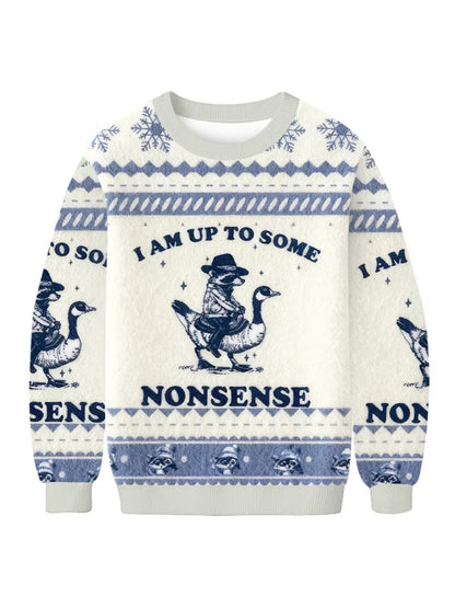 Casual Christmas Print Crew Neck Sweatshirts