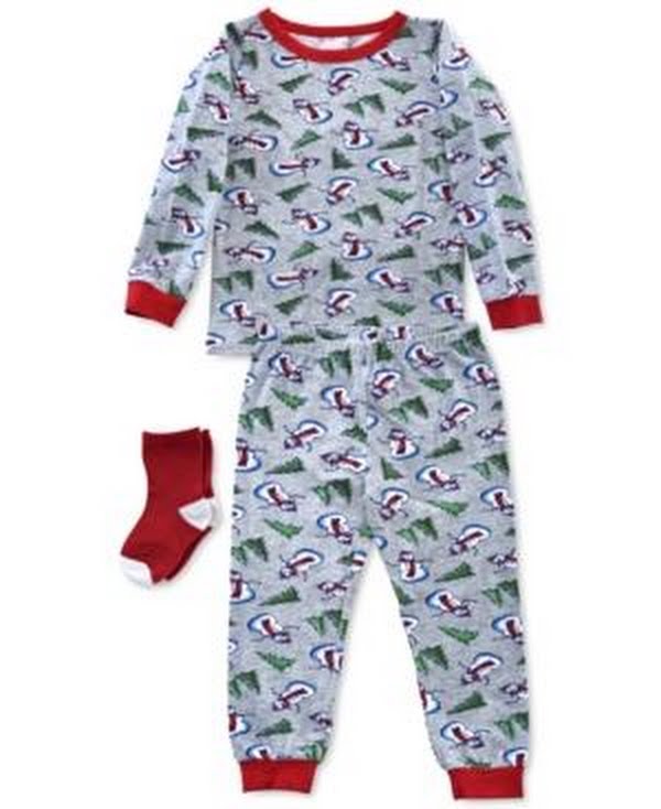 Max &amp; Olivia Boys 3-Pc. Space Pajamas and Socks Set, Size 18Months
