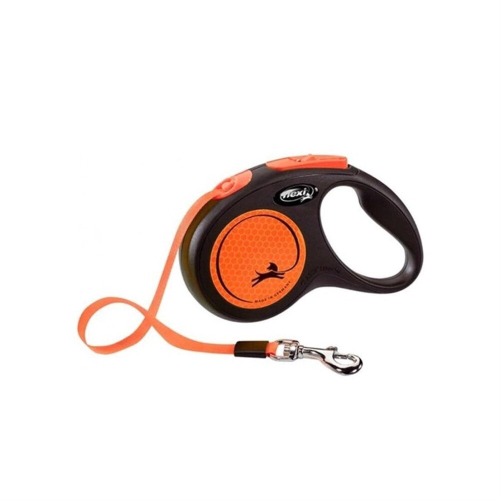 Flexi Neon Tape Retractable Leash S Orange 5m