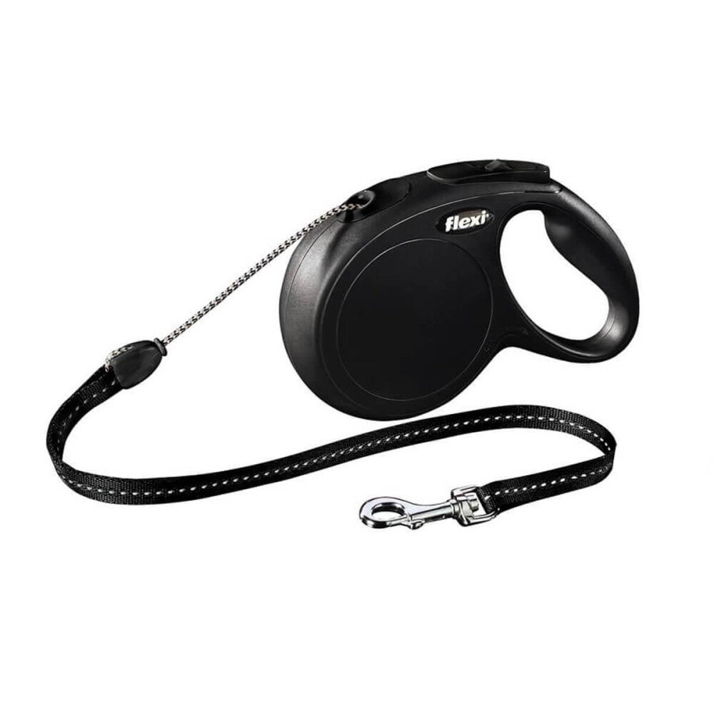 Flexi New Classic Retractable Cord Dog Leash Black M 8m