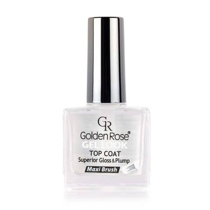 Golden Rose Gel Look Top Coat - Long-Lasting Glossy Nail Finish for Salon-Quality Nails