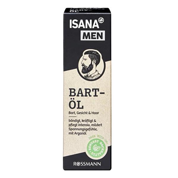 Isana Men Beard Oil with Argan and Jojoba - Nourished Beard &amp; Skin - 30 ml