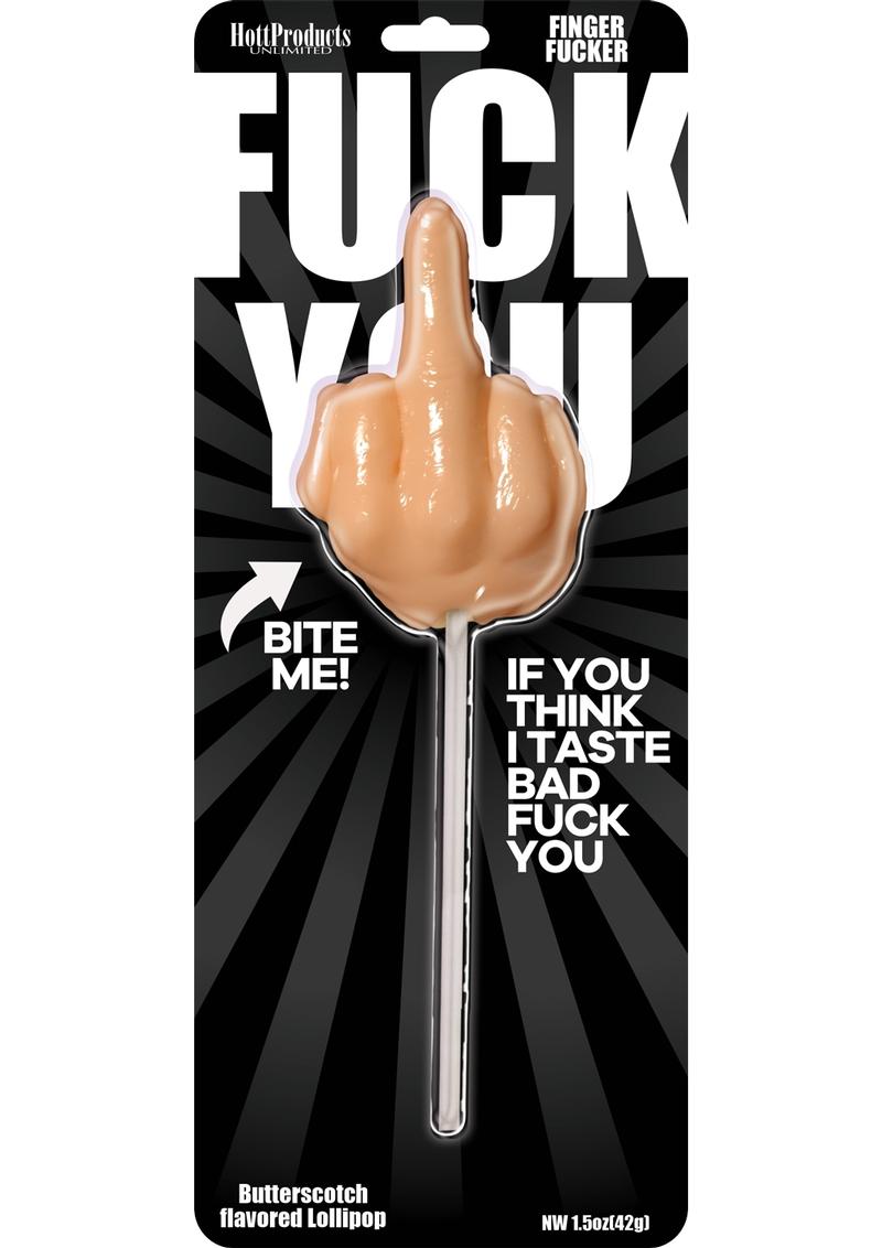 Finger Fucker Lollipop Butterscotch Flavor with a Bold Attitude