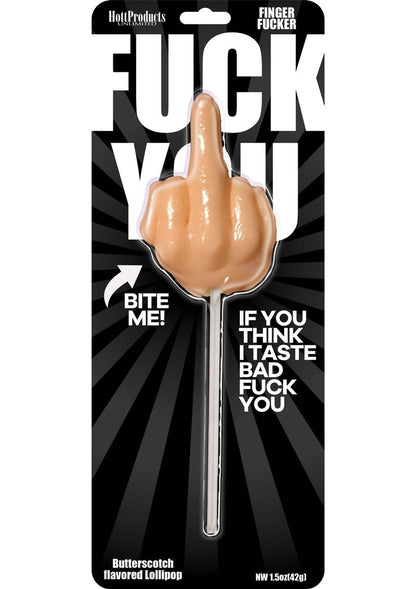 Finger Fucker Lollipop Butterscotch Flavor with a Bold Attitude