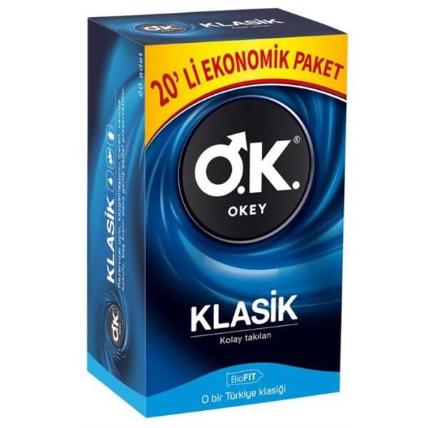Okey Classic Economic Condoms - 20 Units, Safe &amp; Reliable Contraception