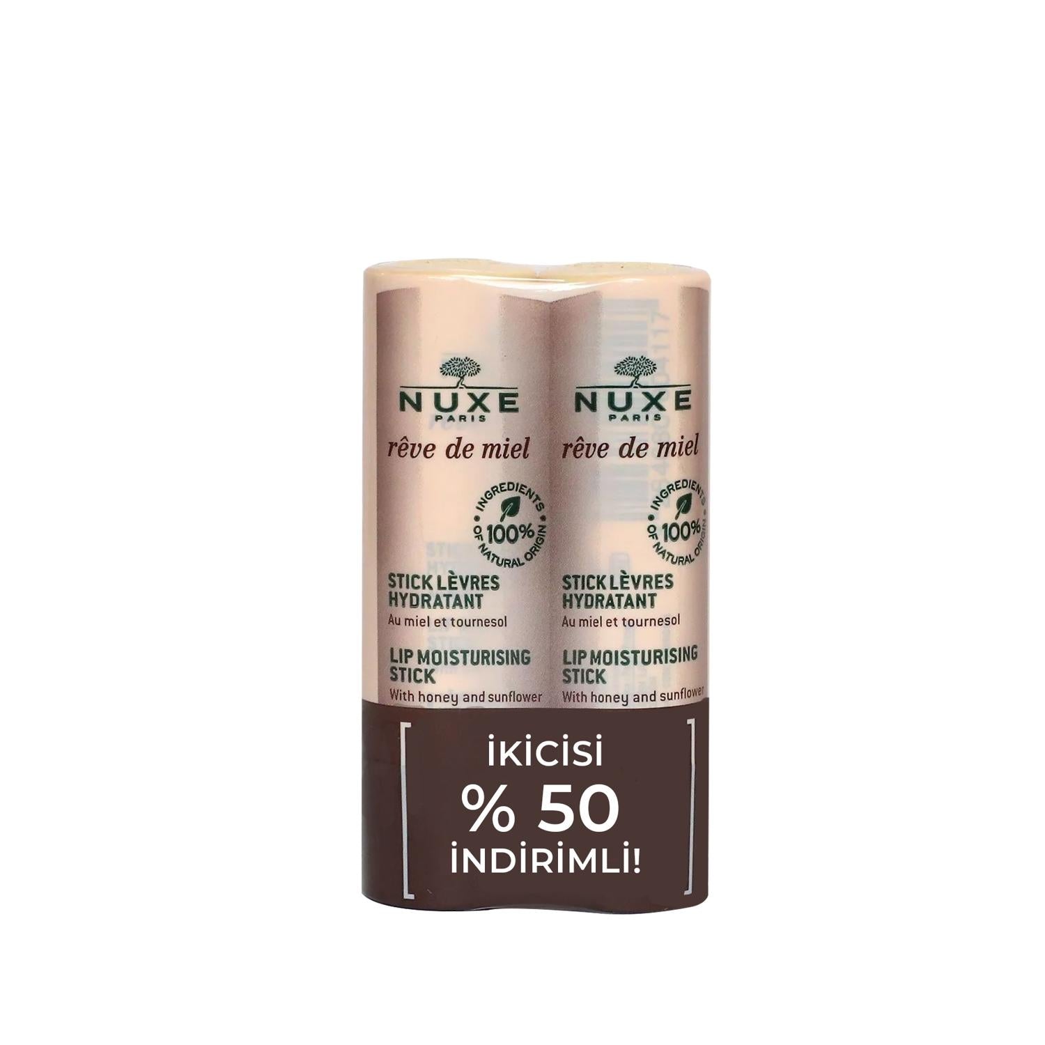 Nuxe Reve De Miel Lip Moisturizing Duo Stick Set - Natural Lip Care for Dry, Chapped Lips