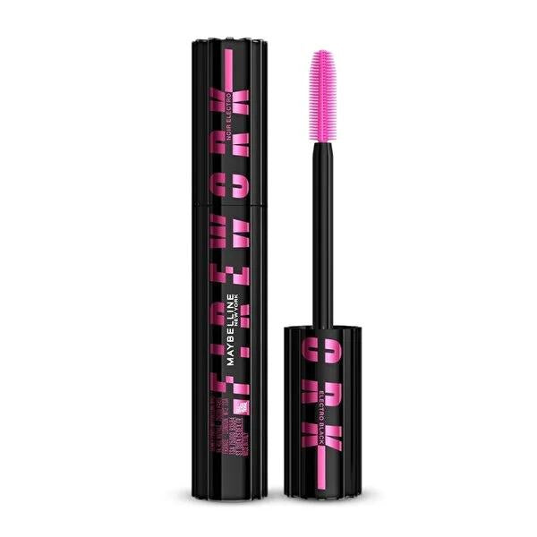 Maybelline Lash Sensational Firework Electroblack Mascara: Dramatic Volume, Length &amp; Smudge-Proof Black Mascara for Sensational Eyes