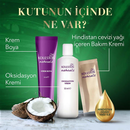 Wella Koleston Naturals Medium Chestnut 5/37 Hair Dye: Long Lasting Color &amp; Gray Coverage with Nourishing Coconut Oil