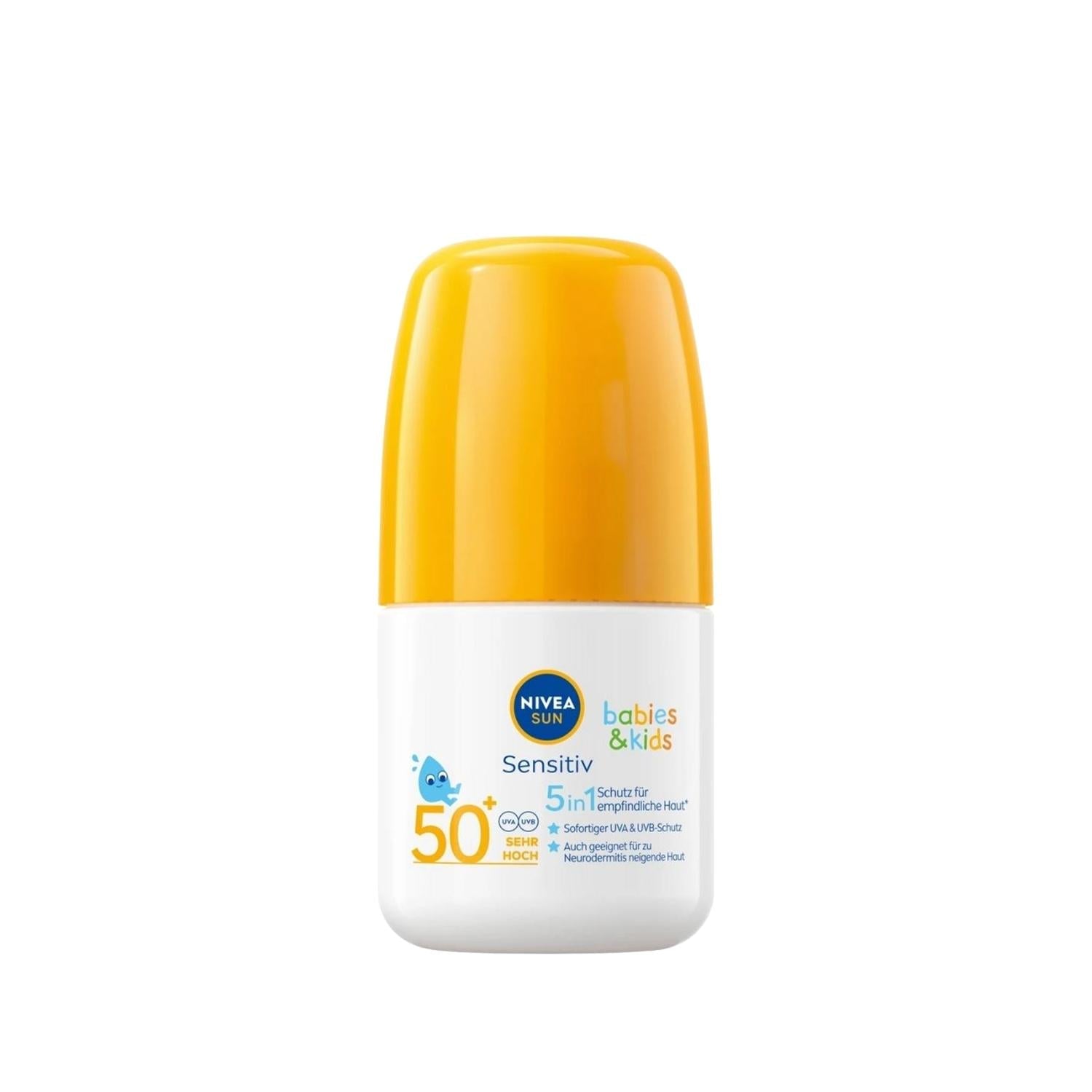 Nivea Baby &amp; Kids SPF50+ Sunscreen Roll-On: Superior Protection for Sensitive Skin - Gentle, Easy Application, Prevents Sunburn, 50ml