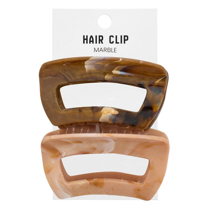 Eklips Marble Hair Claw Clips 2-Pack Cream &amp; Brown