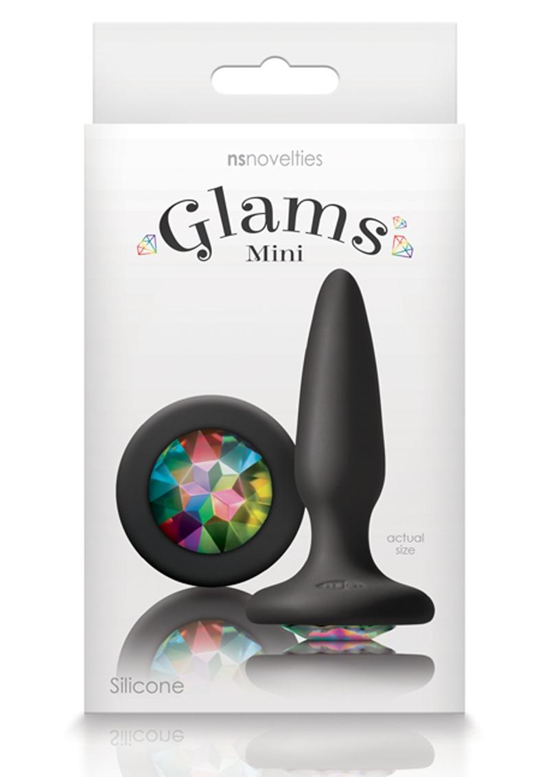 Glams Mini Silicone Butt Plug with Rainbow Gem