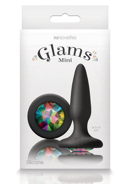 Glams Mini Silicone Butt Plug with Rainbow Gem