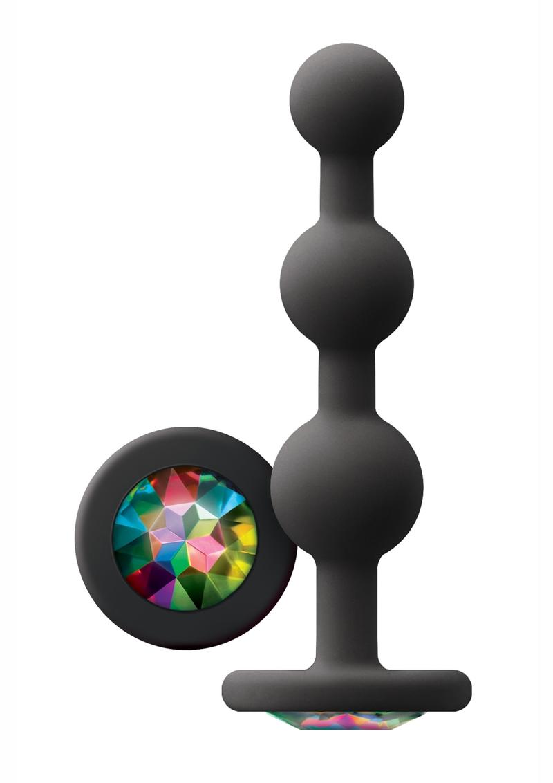 Glams Ripple Black Silicone Anal Beads Plug