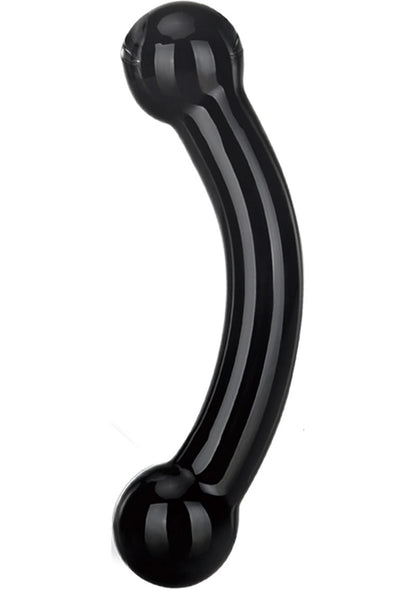 Glas Double Bull Black And Handcrafted Dual-Ended Glass Dildo