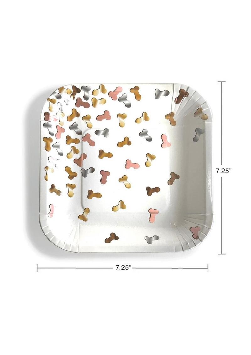 Glitterati Boobie Party Paper Plates Set of 8 Multicolor