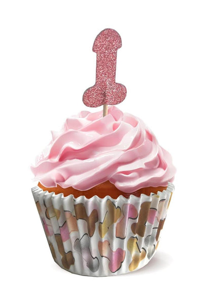 Glitterati Penis Party Cupcake Set 48 Pieces Penis-Shaped Designs