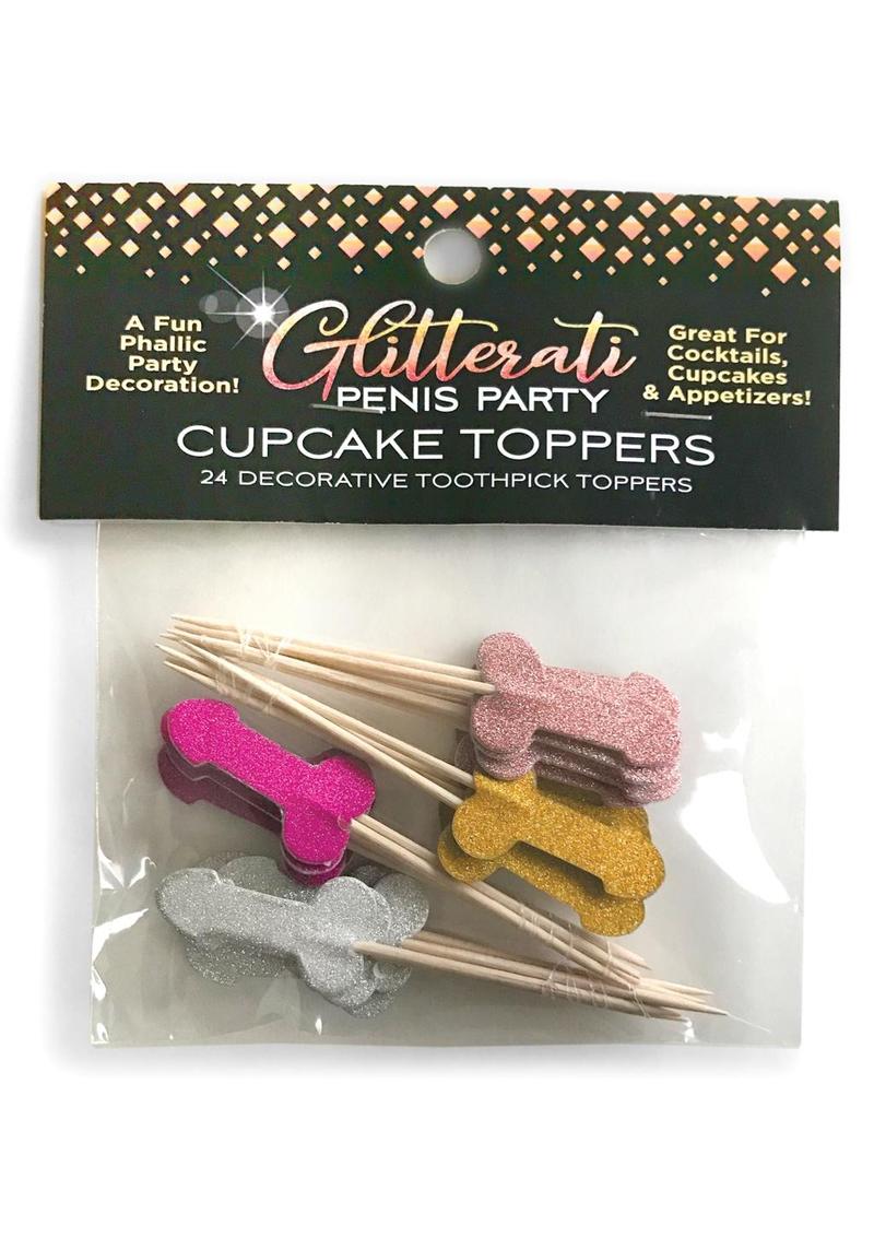 Glitterati Penis Party Cupcake Toppers 24 Decorative Toothpicks