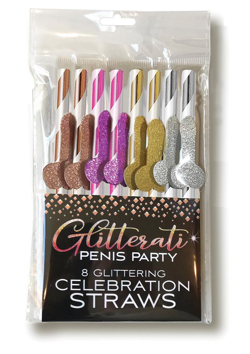 Glitterati Penis Party 8-Pack Celebration Straws Perfect for Parties