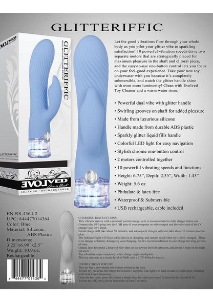 Glitteriffic Rechargeable Silicone Light-Up Rabbit Vibrator