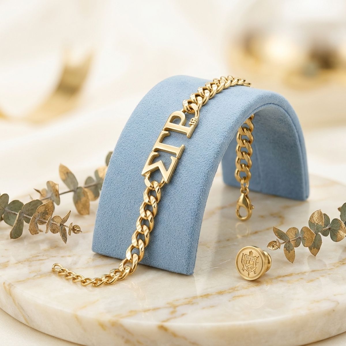 SGRHO Sorority Gold Chain Greek Letter Bracelet