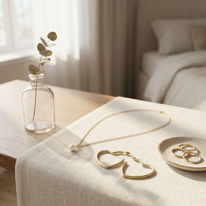 Open Hoop Classic Matte Gold Heart Earrings