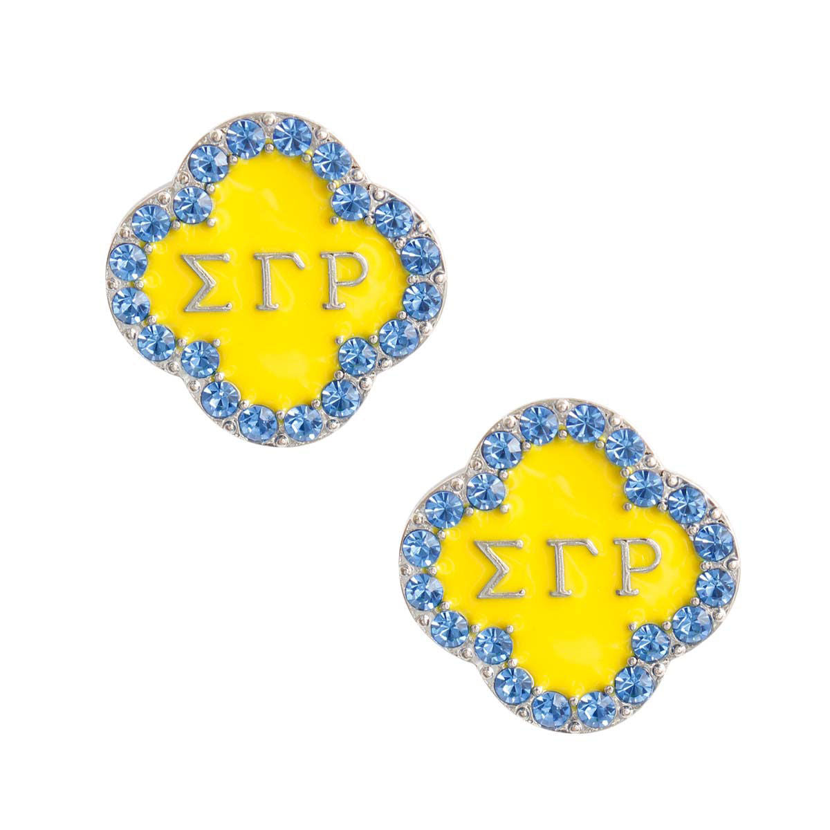 Sigma Gamma Rho Sorority Stud Earrings – Blue &amp; Gold