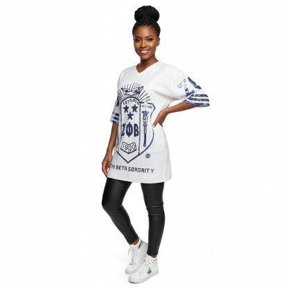 ZPB Sorority White Sequin Jersey Shirt for Women