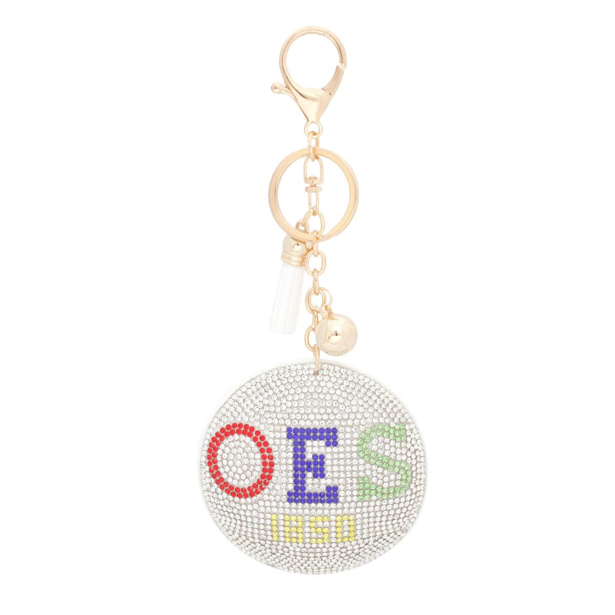 OES Sorority White Padded Sorority Keychain