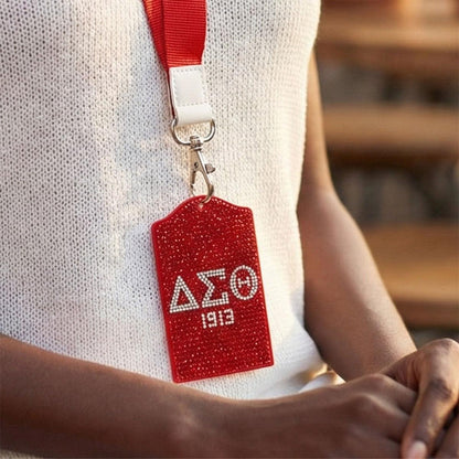 DST Red Sparkle Sorority Pride ID Badge Holder