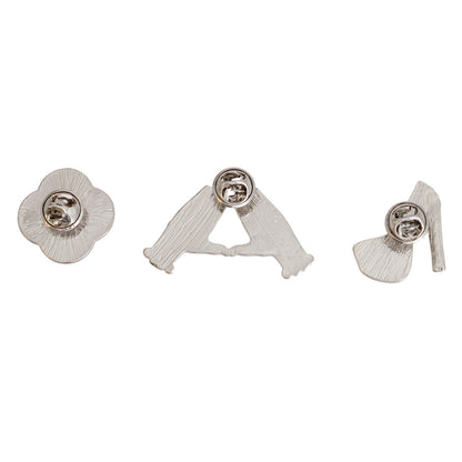 Delta Sigma Theta Sorority 3-Piece Brooch Pin Set – Crimson &amp; Cream