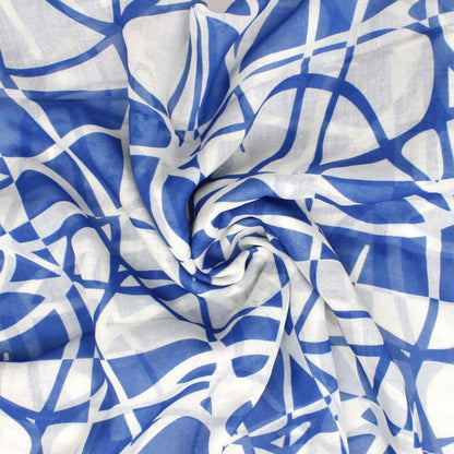Zeta Phi Beta Sorority Blue &amp; White Swirl Color Block Kimono Shawl