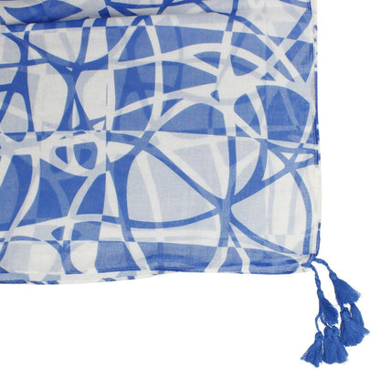 Zeta Phi Beta Sorority Blue &amp; White Swirl Color Block Kimono Shawl