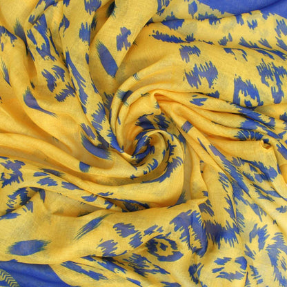 Sigma Gamma Rho Sorority Yellow &amp; Blue Leopard Print Kimono Shawl