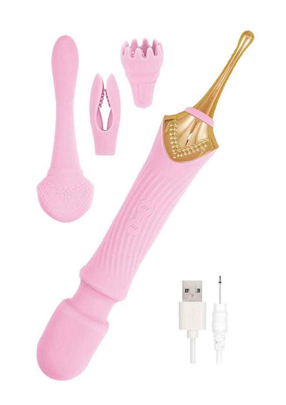 Goddess Pink Elegance Rechargeable Silicone Dual End Massager