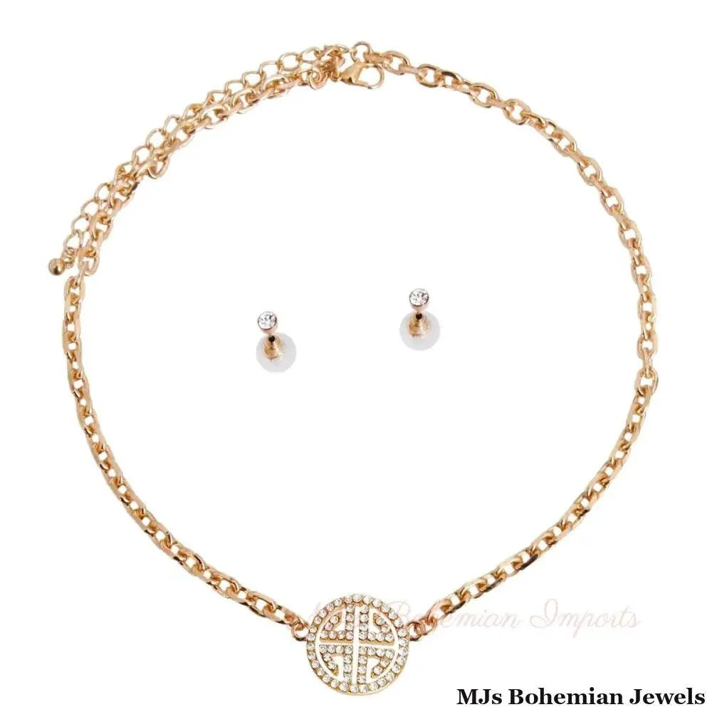 Gold Cable Chain Greek Key Necklace