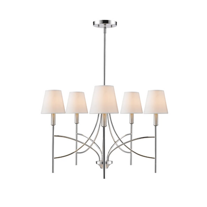 World Imports Millau 5-light Chrome Chandelier With Fabric Shade