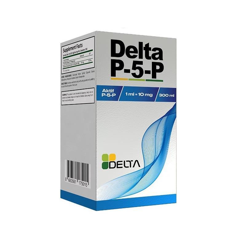 Delta P-5-P Vitamin B6 Supplement: Enhanced Absorption Liquid Formula for Nerve &amp; Brain Health - 300 ml
