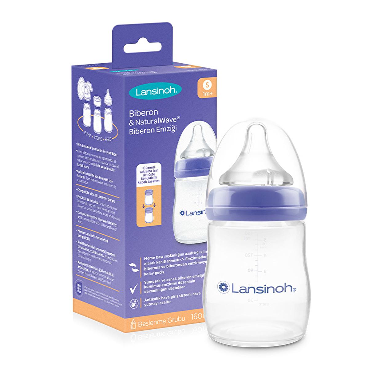 Lansinoh NaturalWave Baby Bottle Nipple - Anti-Colic, BPA Free, Easy Breastfeeding to Bottle Transition for Newborns &amp; Infants