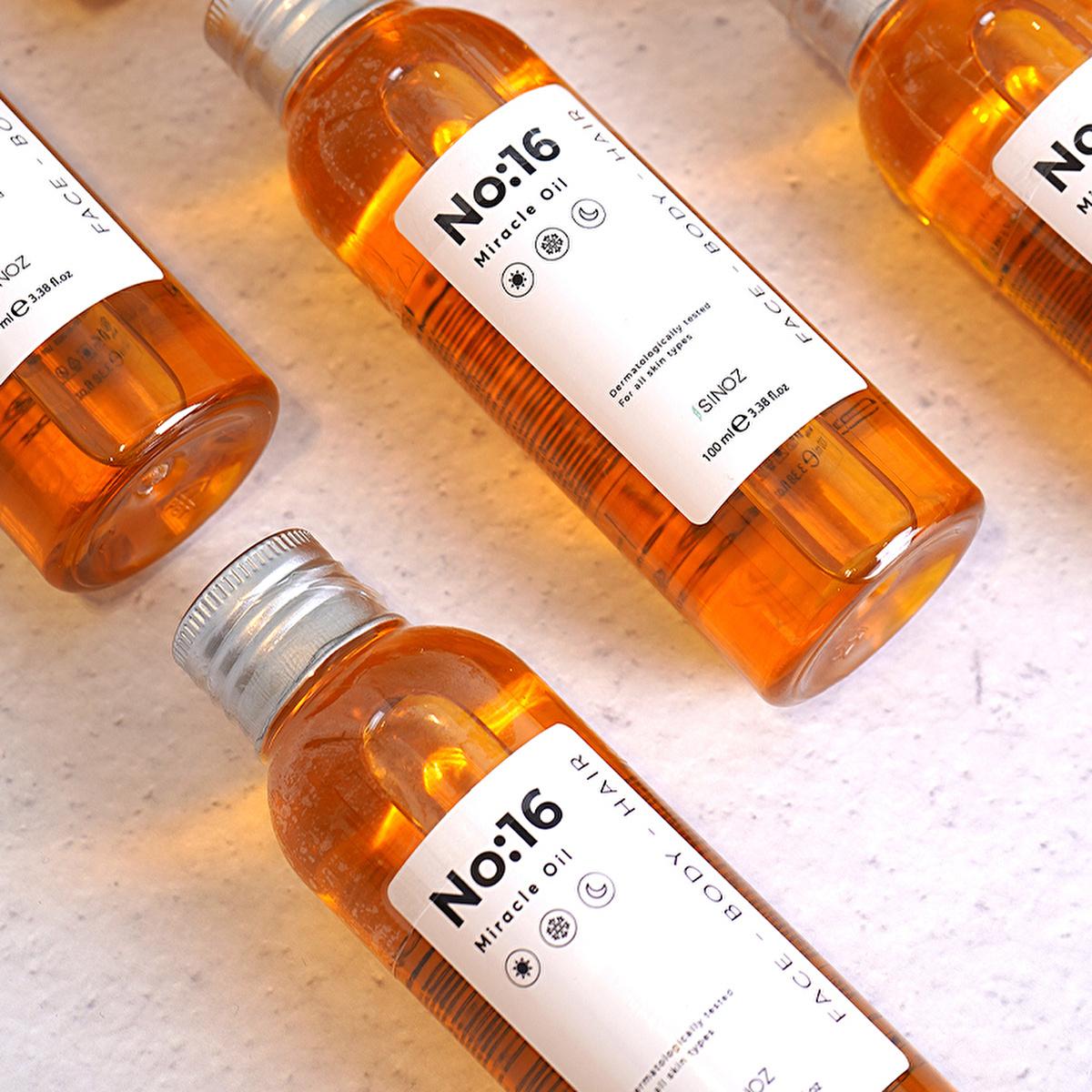 Sinoz Miracle Oil No:16 - Hydrating Face, Body &amp; Hair Oil | Anti-Aging, Sensitive Skin &amp; Dry Skin Treatment | Botanical Oil Complex