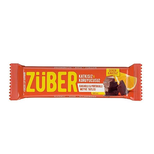 Zuber Cocoa &amp; Orange Flavored Fruit Bar - Natural, Gluten-Free, Vegan Snack - 40g