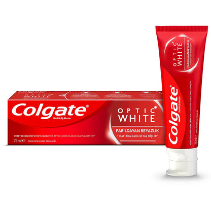 Colgate Optic White Whitening Toothpaste - Clinically Proven for Brighter Smile, 2.54 fl oz