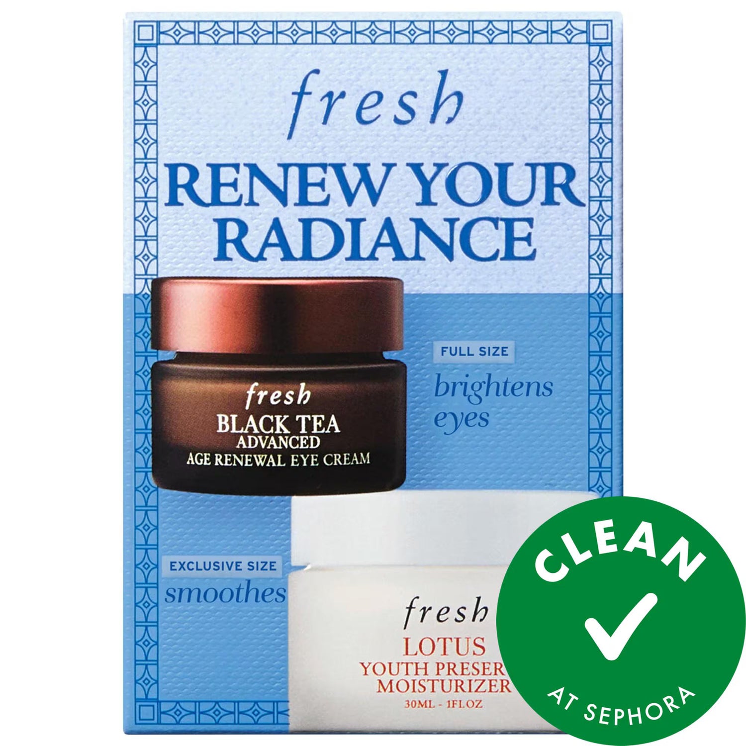 Fresh Renew Your Radiance Set: Anti-Aging Eye Cream &amp; Lotus Moisturizer for Dark Circles, Fine Line Reduction &amp; Skin Radiance