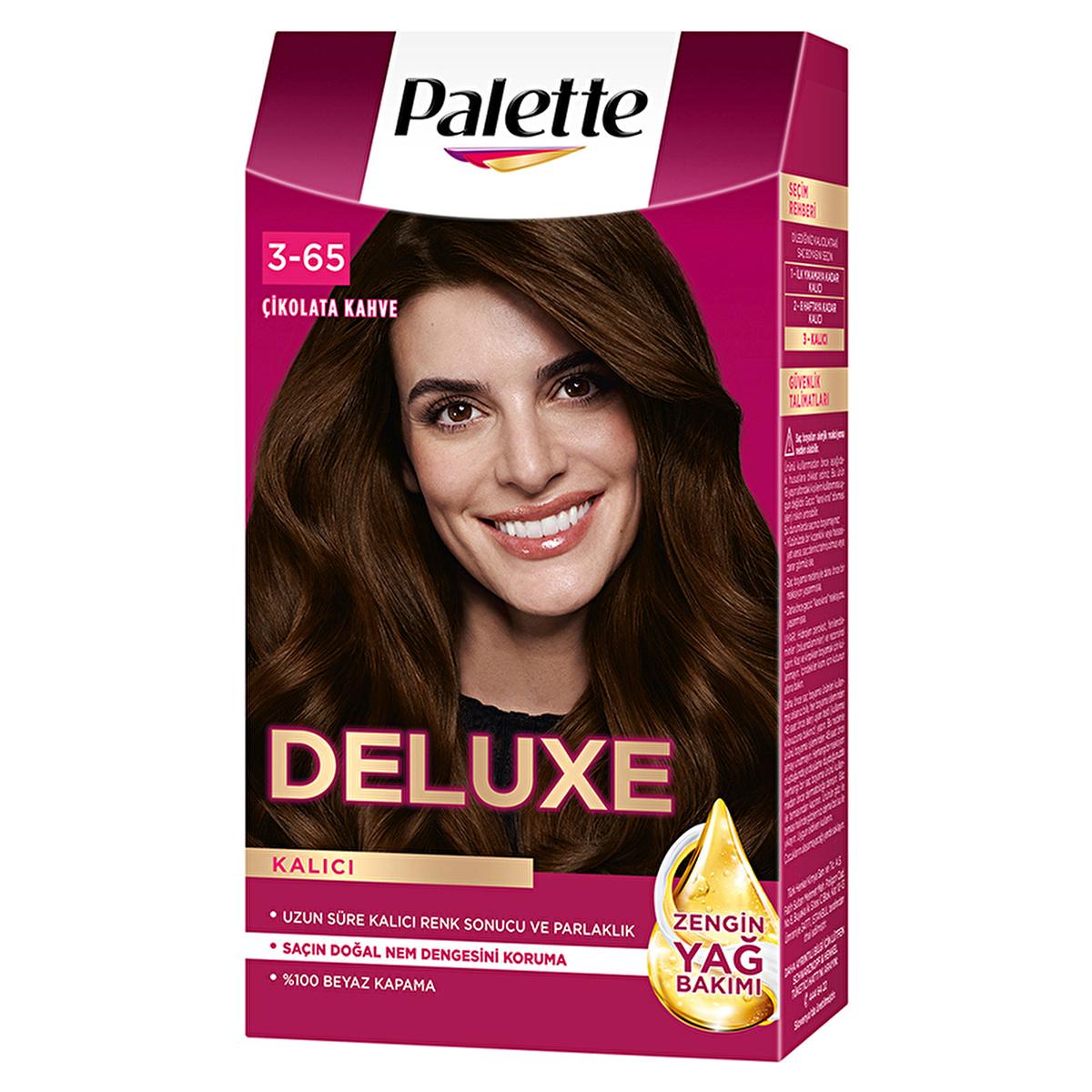 Palette Deluxe Chocolate Brown Hair Dye: Long Lasting, Rich Color &amp; Shine - Permanent Hair Color 3-65 ‚ikolata Kahve